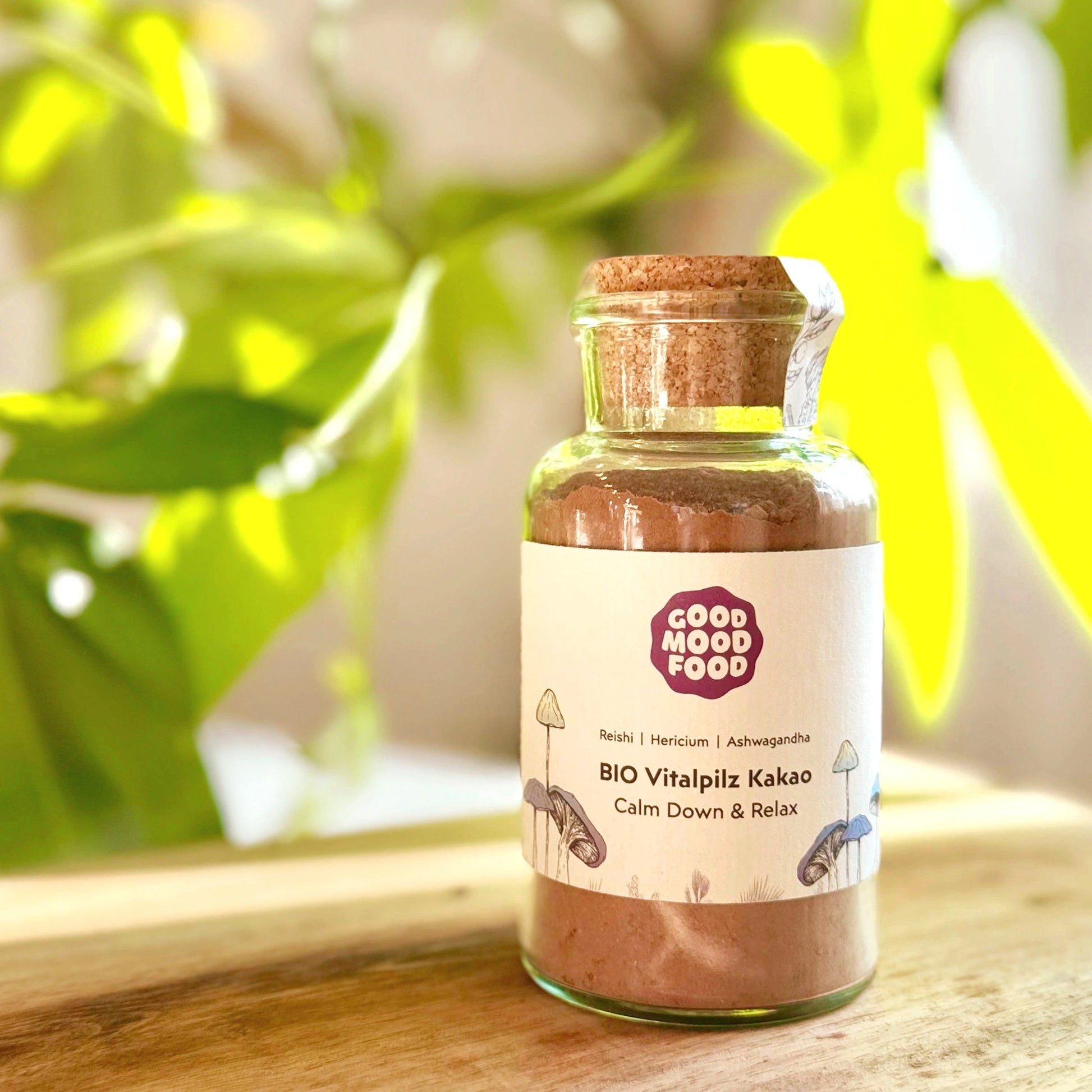 Vitalpilz Rohkakao "Calm Down and Relax"
mit Reishi, Hericium und Ashwagandha - Trinkschokolade, Ritualkakao , Rohkakao mit Vitalpilzen